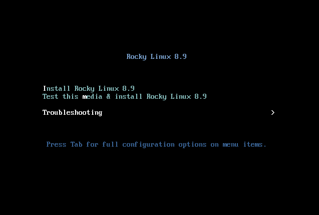 Заставка встановлення Rocky Linux